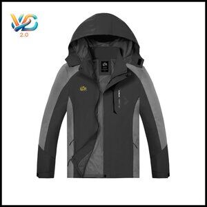 Men's Waterproof Windbreaker Jacket Lightweight Hooded Hiking Coat